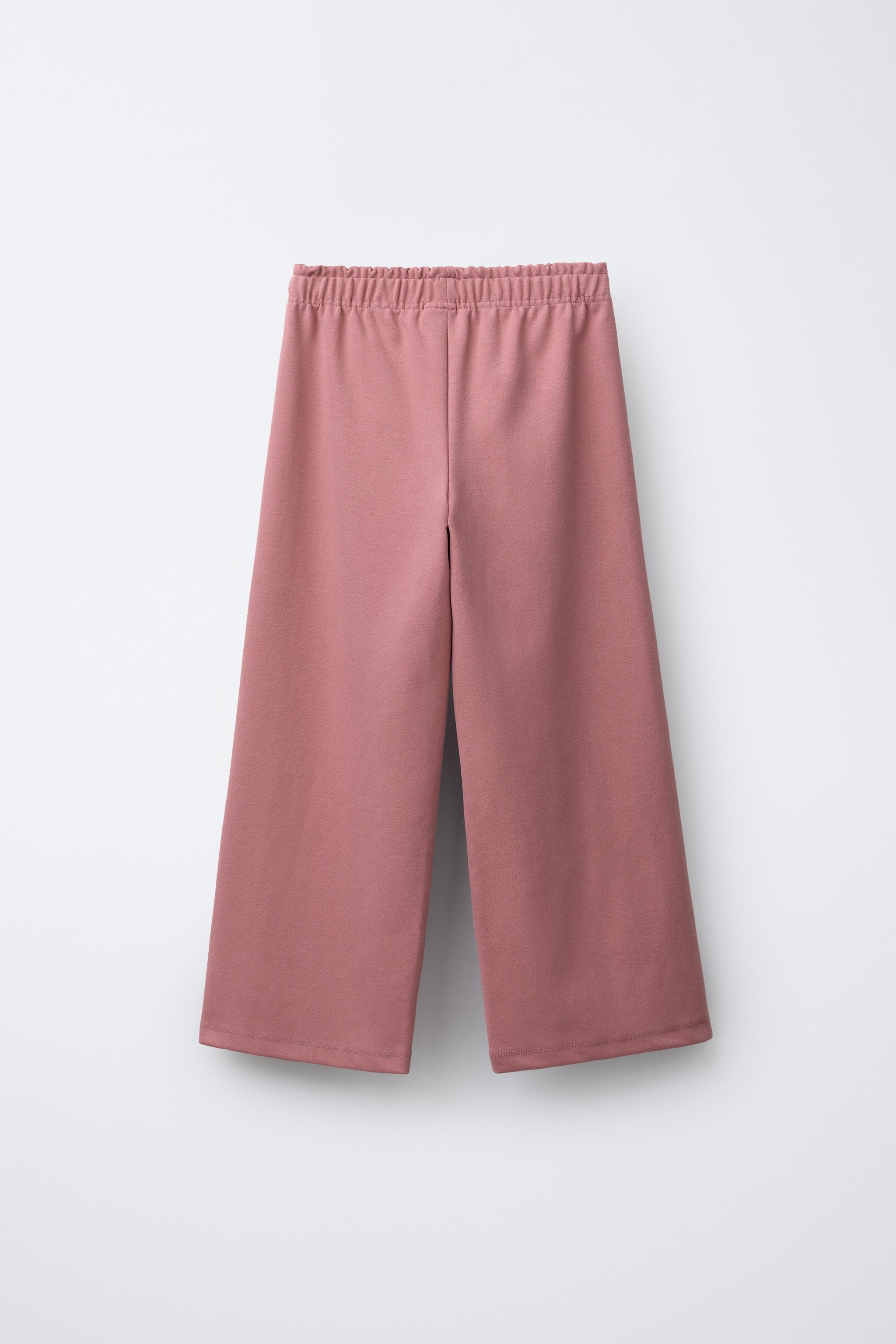 INTERLOCK SWEATSHIRT AND WIDE LEG PANTS SET